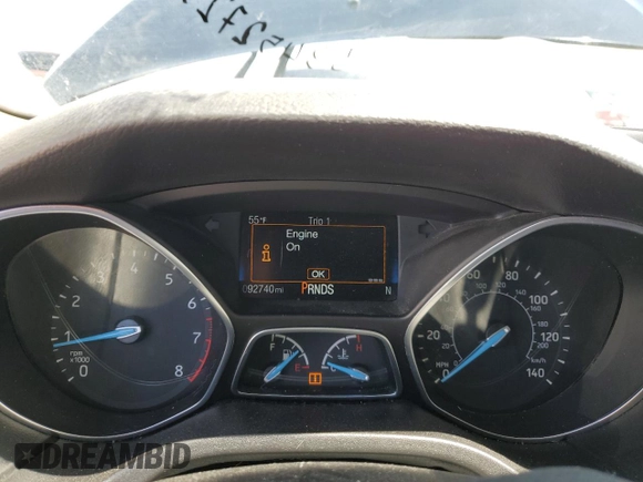 2017 Ford Focus Titanium with VIN 1FADP3N23HL279694, listed as a Copart auction lot 53452725 with 92,740 mi miles and Salvage Title. Bid and sale history available at carsss.com. Image 9.
