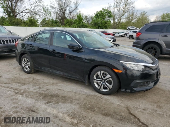 2017 Honda Civic LX with VIN 19XFC2F51HE033270, listed as a Copart auction lot 53143385 with 56,311 mi miles and Salvage Title. Bid and sale history available at DreamBid. Image 4.