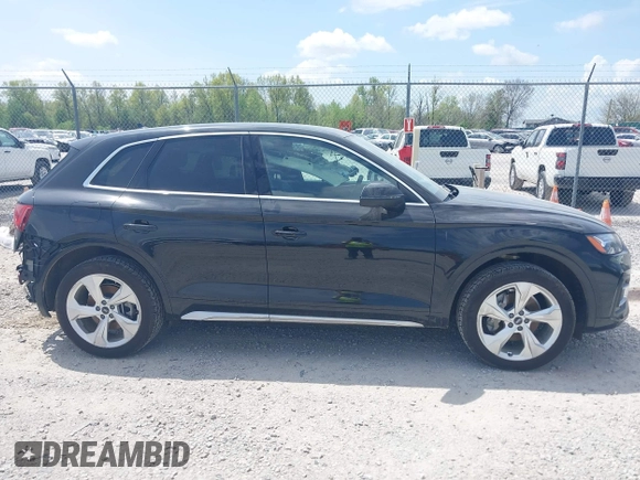 2021 Audi Q5 Premium Plus with VIN WA1BAAFY7M2024762, listed as a IAAI auction lot 42090408 with 58,082 mi miles and . Bid and sale history available at DreamBid. Image 14.