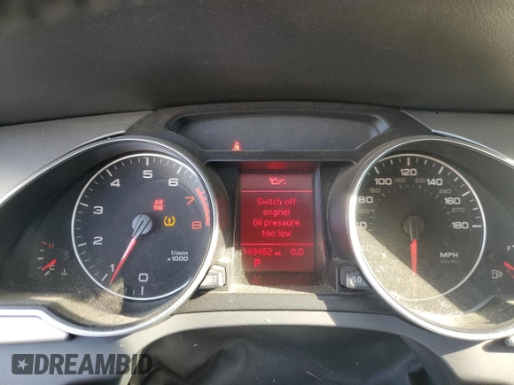 2011 Audi A5 Premium Plus with VIN WAULFAFRXBA012707, listed as a Copart auction lot 53368165 with 149,462 mi miles and Clean title. Bid and sale history available at DreamBid. Image 9.