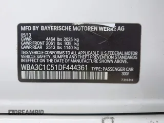 2013 BMW 3 Series 328i with VIN WBA3C1C51DF444361, listed as a IAAI auction lot 41788381 with 1 mi miles. Bid and sale history available at carsss.com. Image 9.