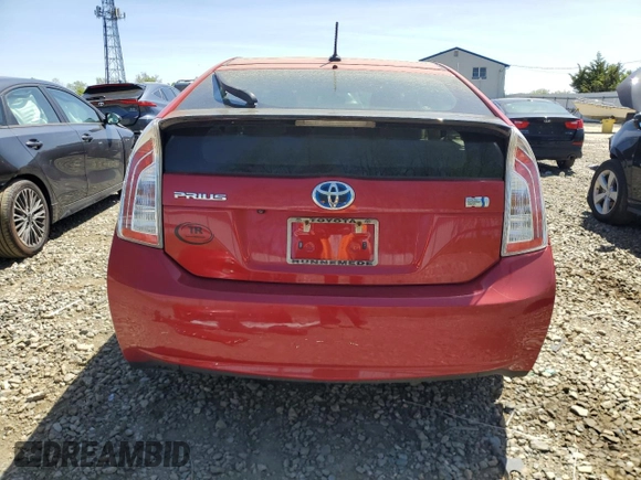 2012 Toyota Prius One with VIN JTDKN3DU2C5431388, listed as a Copart auction lot 55210905 with 129,114 mi miles and Clean Title. Bid and sale history available at DreamBid. Image 6.