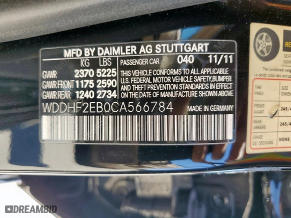 2012 Mercedes-Benz E-Class E 350 Luxury BlueTEC with VIN WDDHF2EB0CA566784, listed as a Copart auction lot 49675525 with 139,965 mi miles and Salvage Title. Bid and sale history available at carsss.com. Image 13.