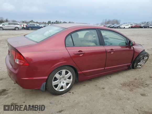2007 Honda Civic Sdn LX with VIN 1HGFA165X7L120334, listed as a Copart auction lot 47234225 with 74,383 mi miles and Salvage Title. Bid and sale history available at carsss.com. Image 3.