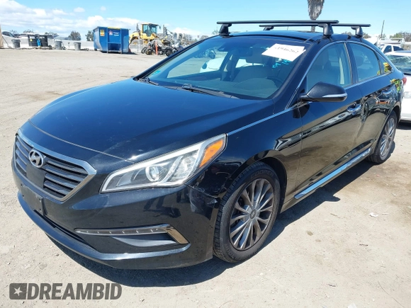 2015 Hyundai Sonata 2.4L Sport with VIN 5NPE34AFXFH163452, listed as a IAAI auction lot 41946262 with 47,730 mi miles. Bid and sale history available at carsss.com. Image 17.