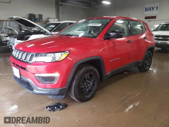 2018 Jeep Compass Sport with VIN 3C4NJCAB8JT300622, listed as a Copart auction lot 51066835 with 96,741 mi miles and Salvage Title. Bid and sale history available at carsss.com. Image 1.