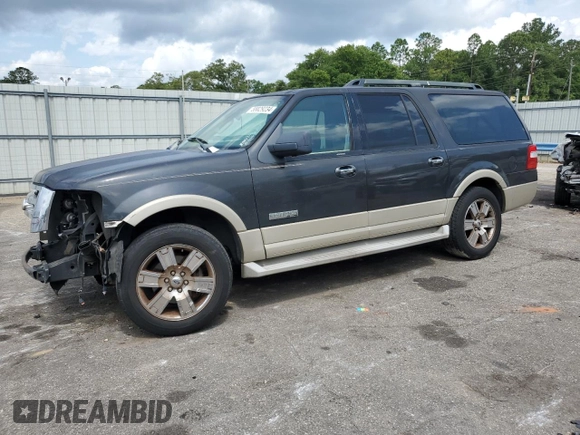 2007 Ford Expedition Max Eddie Bauer z VIN 1FMFK17537LA91569, wystawiony jako Copart lot #55829234 z przebiegiem 231 897 mil mil oraz Szkoda całkowita • Salvage title. Historia ofert i sprzedaży dostępna na DreamBid. Obrazek 1.