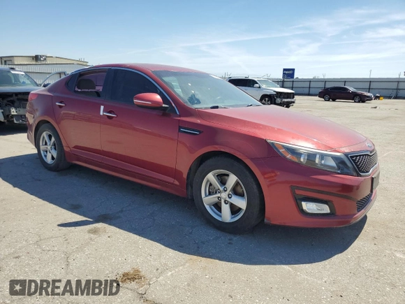 2015 Kia Optima LX with VIN 5XXGM4A75FG457674, listed as a Copart auction lot 50573355 with 125,943 mi miles and Salvage Title. Bid and sale history available at DreamBid. Image 4.