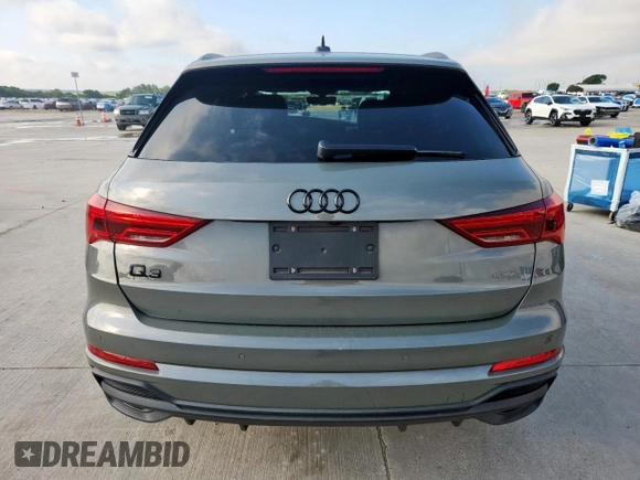 2024 Audi Q3 S line Premium Plus with VIN WA1EECF33R1047616, listed as a Copart auction lot 60154045 with 12,626 mi miles and Salvage title. Bid and sale history available at DreamBid. Image 6.