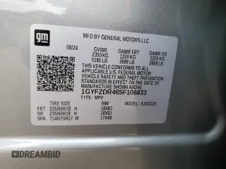 2025 Cadillac XT4 AWD Premium Luxury z VIN 1GYFZDR46SF106833, wystawiony jako Copart lot #82622694 z przebiegiem 259 mil mil oraz Szkoda całkowita • Salvage title. Historia ofert i sprzedaży dostępna na DreamBid. Obrazek 15.