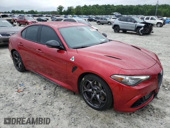 2022 Alfa Romeo Giulia Quadrifoglio with VIN ZARFAMEV2N7660872, listed as a Copart auction lot 56855623 with 14,720 mi miles and . Bid and sale history available at DreamBid. Image 4.