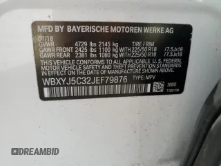 2018 BMW X2 xDrive28i with VIN WBXYJ5C32JEF79876, listed as a Copart auction lot 50138865 with 58,303 mi miles and Salvage Title. Bid and sale history available at carsss.com. Image 14.