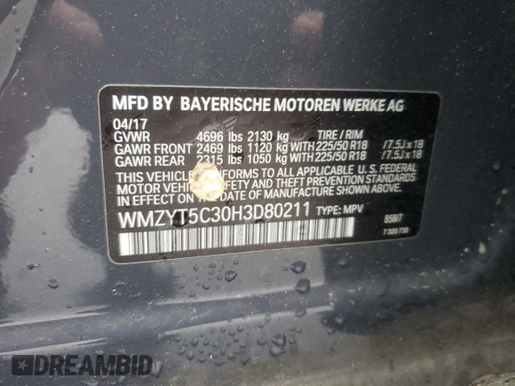 2017 MINI Countryman Cooper S with VIN WMZYT5C30H3D80211, listed as a Copart auction lot 52933305 with 51,206 mi miles and Salvage title. Bid and sale history available at DreamBid. Image 12.