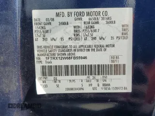 2008 Ford F-150 STX with VIN 1FTRX12W68FB55946, listed as a Copart auction lot 50405005 with 126,841 mi miles and Clean Title. Bid and sale history available at carsss.com. Image 12.