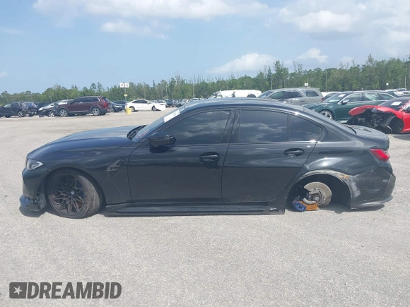 2024 BMW M3 Competition with VIN WBS33AY0XRFS35085, listed as a IAAI auction lot 42353608 with 6,991 mi miles and . Bid and sale history available at DreamBid. Image 14.