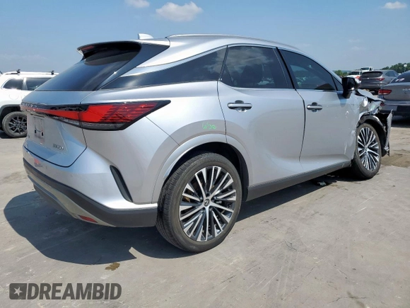 2023 Lexus RX 350 with VIN JTJCHMAA7P2002344, listed as a Copart auction lot 58018015 with 18,551 mi miles and Salvage title. Bid and sale history available at DreamBid. Image 3.