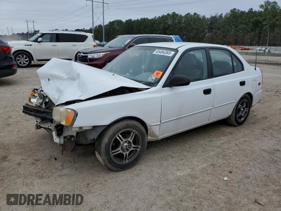 2001 Hyundai Accent GL with VIN KMHCG45C01U239413, listed as a Copart auction lot 45484365 with 104,073 mi miles and Salvage Title. Bid and sale history available at carsss.com. Image 1.