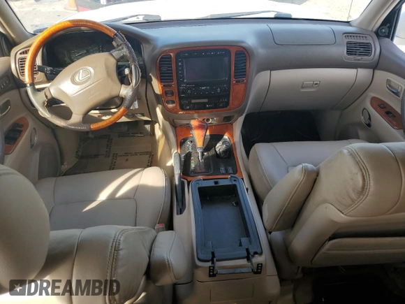 2002 Lexus LX 470 z VIN JTJHT00W623514108, wystawiony jako Copart lot #88704265 z przebiegiem Nie podano mil oraz Tytuł czysty. Historia ofert i sprzedaży dostępna na DreamBid. Obrazek 8.