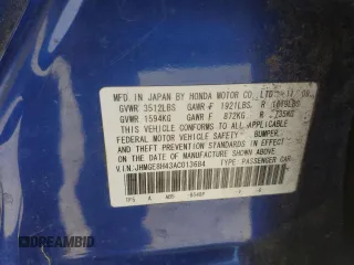 2010 Honda Fit Sport with VIN JHMGE8H43AC013684, listed as a Copart auction lot 59904895 with 144,481 mi miles and Clean title. Bid and sale history available at DreamBid. Image 12.