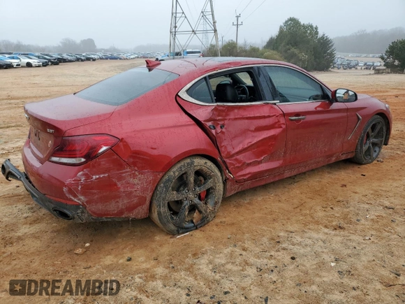 2019 Genesis G70 3.3T Advanced with VIN KMTG34LEXKU021830, listed as a Copart auction lot 85062154 with 81,475 mi miles and Salvage Title. Bid and sale history available at carsss.com. Image 3.