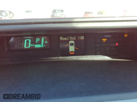 2012 Toyota Prius One with VIN JTDKDTB35C1013198, listed as a Copart auction lot 43583985 with 185,086 mi miles and Clean Title. Bid and sale history available at DreamBid. Image 9.