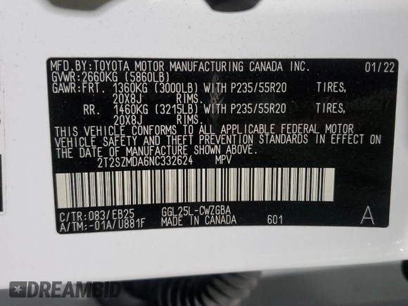 2022 Lexus RX 350 F Sport with VIN 2T2SZMDA6NC332624, listed as a Copart auction lot 42242135 with 28,817 mi miles and Clean title. Bid and sale history available at DreamBid. Image 14.
