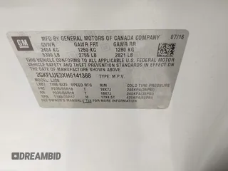 2017 GMC Terrain SLT with VIN 2GKFLUE3XH6141368, listed as a IAAI auction lot 40804441 with 60,901 mi miles. Bid and sale history available at carsss.com. Image 9.