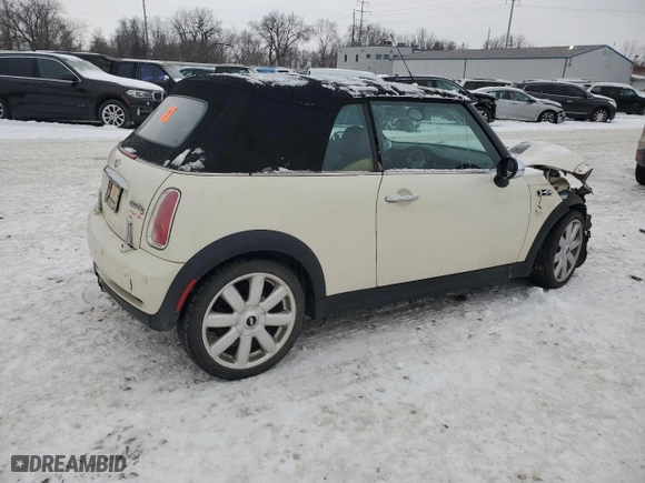 2008 MINI Cooper Convertible S with VIN WMWRH33588TU80448, listed as a Copart auction lot 87855235 with 0 mi miles and Salvage Title. Bid and sale history available at carsss.com. Image 3.