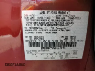 2008 Mercury Sable Premier z VIN 1MEHM42W98G611971, wystawiony jako Copart lot #59506965 z przebiegiem 149 058 mil mil oraz Szkoda całkowita • Salvage title. Historia ofert i sprzedaży dostępna na DreamBid. Obrazek 13.
