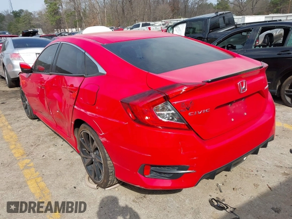 2020 Honda Civic Sedan Sport with VIN 2HGFC2F8XLH562743, listed as a IAAI auction lot 41676749 with 137,890 mi miles. Bid and sale history available at carsss.com. Image 3.