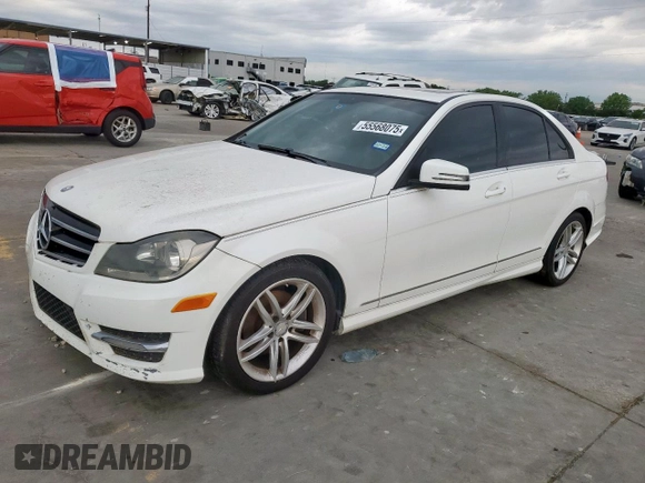 2014 Mercedes-Benz C 250 Sport with VIN WDDGF4HB4ER305780, listed as a Copart auction lot 55568075 with 138,153 mi miles and Clean Title. Bid and sale history available at DreamBid. Image 1.