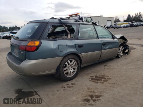 2002 Subaru Legacy Outback with VIN 4S3BH665027661268, listed as a Copart auction lot 43043025 with 215,150 mi miles and Salvage title. Bid and sale history available at DreamBid. Image 3.