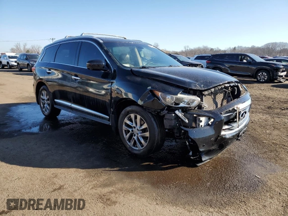 2015 Infiniti QX60 with VIN 5N1AL0MM7FC526329, listed as a Copart auction lot 48662545 with 148,547 mi miles and Salvage Title. Bid and sale history available at DreamBid. Image 4.