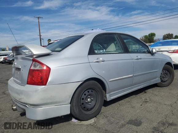 2006 Kia Spectra EX with VIN KNAFE122765228554, listed as a Copart auction lot 78458004 with 154,085 mi miles and Clean Title. Bid and sale history available at carsss.com. Image 3.