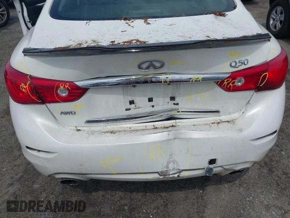2015 Infiniti Q50 Premium with VIN JN1BV7AR5FM390985, listed as a IAAI auction lot 42641031 with 117,060 mi miles and . Bid and sale history available at DreamBid. Image 6.