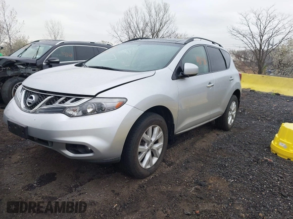 2012 Nissan Murano S with VIN JN8AZ1MW8CW209362, listed as a IAAI auction lot 42019846 with 136,060 mi miles. Bid and sale history available at carsss.com. Image 2.