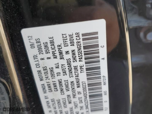 2013 Acura TSX with VIN JH4CU2F44DC000237, listed as a Copart auction lot 46850665 with 155,897 mi miles and Salvage Title. Bid and sale history available at carsss.com. Image 14.