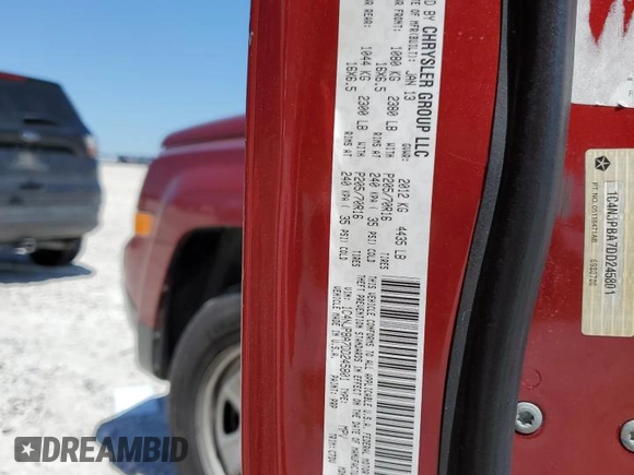2013 Jeep Patriot Sport with VIN 1C4NJPBA7DD245801, listed as a Copart auction lot 48513354 with 170,972 mi miles and Clean Title. Bid and sale history available at carsss.com. Image 12.