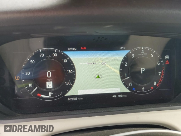 2019 Land Rover Range Rover Velar S with VIN SALYB2EX7KA796024, listed as a Copart auction lot 55156345 with 89,586 mi miles and Salvage title. Bid and sale history available at DreamBid. Image 9.