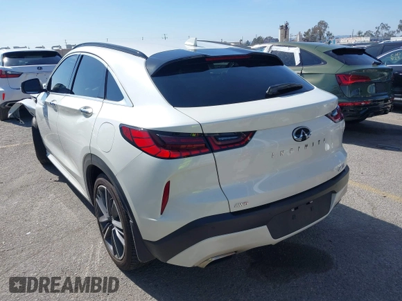 2023 Infiniti QX55 Essential with VIN 3PCAJ5KR5PF106742, listed as a IAAI auction lot 41599422 with 28,517 mi miles and . Bid and sale history available at DreamBid. Image 3.