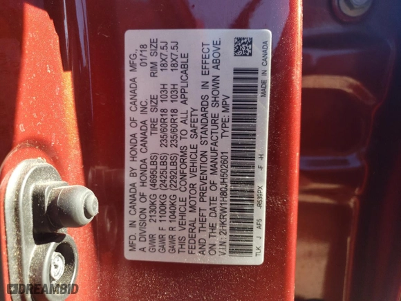 2018 Honda CR-V EX-L with VIN 2HKRW1H80JH502601, listed as a Copart auction lot 47070435 with 77,067 mi miles and Salvage Title. Bid and sale history available at carsss.com. Image 13.