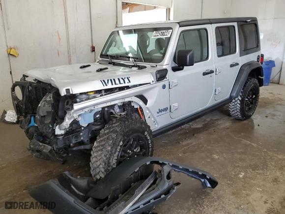 2023 Jeep Wrangler 4xe with VIN 1C4JJXN64PW630179, listed as a Copart auction lot 44457744 with 27,905 mi miles and Clean Title. Bid and sale history available at carsss.com. Image 1.