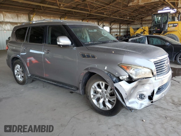 2012 Infiniti QX56 7-passenger with VIN JN8AZ2NE1C9020532, listed as a Copart auction lot 68012654 with 141,470 mi miles and Salvage Title. Bid and sale history available at carsss.com. Image 4.