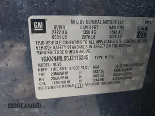 2018 GMC Acadia SLT with VIN 1GKKNMLS5JZ116245, listed as a IAAI auction lot 42518413 with 85,244 mi miles and . Bid and sale history available at DreamBid. Image 9.