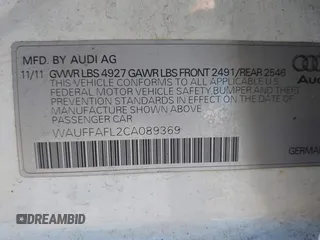 2012 Audi A4 Premium Plus с VIN WAUFFAFL2CA089369, выставлен на аукционе IAAI как лот 42150532 с пробегом 113 334 миль миль и . История ставок и продаж доступна на DreamBid. Изображение 9.
