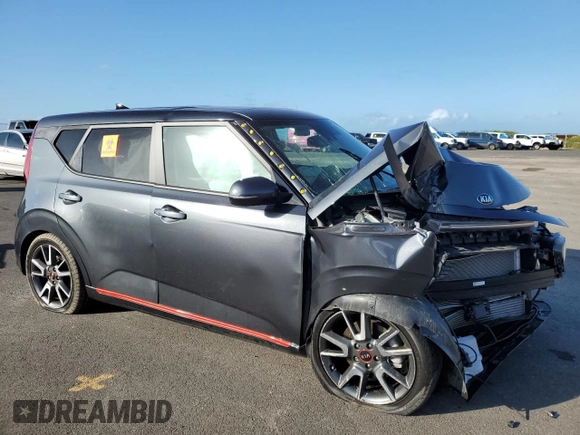 2021 Kia Soul Turbo with VIN KNDJ53AF6M7779086, listed as a Copart auction lot 81195814 with 7,479 mi miles and Salvage Title. Bid and sale history available at DreamBid. Image 4.