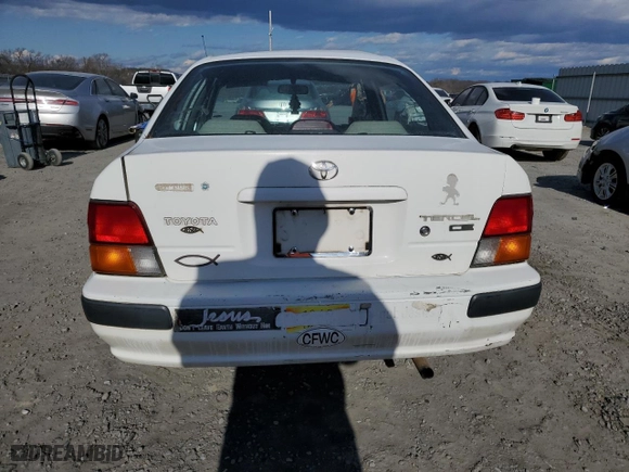 1997 Toyota Tercel DX with VIN JT2BC52L5V0215622, listed as a Copart auction lot 87475544 with 382,242 mi miles and Salvage Title. Bid and sale history available at carsss.com. Image 6.