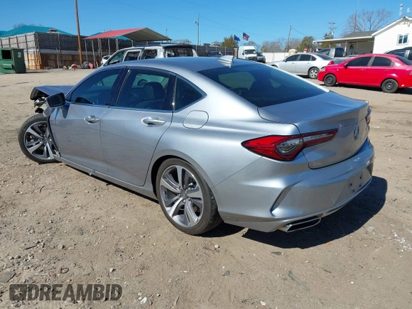 2021 Acura TLX w/Advance Package with VIN 19UUB5F68MA007218, listed as a IAAI auction lot 41693746 with 14,965 mi miles. Bid and sale history available at carsss.com. Image 3.