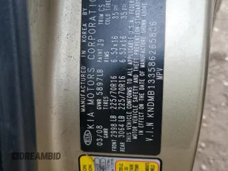 2008 Kia Sedona with VIN KNDMB133586265836, listed as a Copart auction lot 50717925 with 126,892 mi miles and Salvage Title. Bid and sale history available at carsss.com. Image 13.