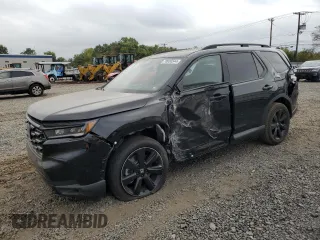 2025 Honda Pilot Black Edition with VIN 5FNYG1H92SB036901, listed as a Copart auction lot 75697454 with 5,994 mi miles and Salvage Title. Bid and sale history available at carsss.com. Image 1.